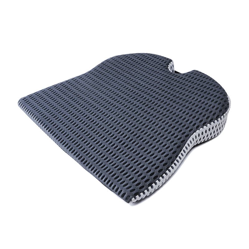 Perna ortopedica pentru sezut din spuma cu memorie 4D, QFC-040 Arvada ErgoSupport, forma redusa 7.5x2cm, dimensiuni 50x43x7.5 cm, husa detasabila respirabila si design ergonomic, husa gri