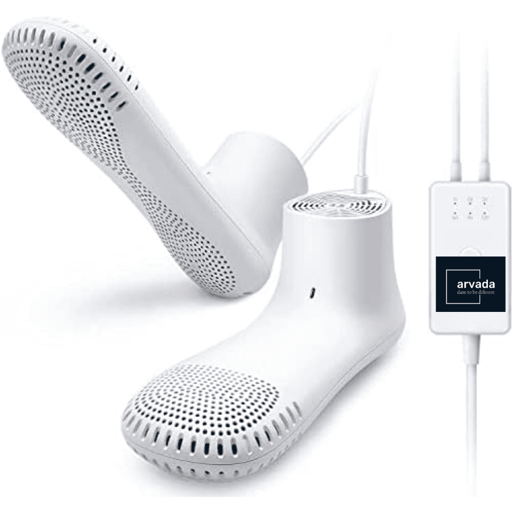 Uscator pentru Incaltaminte, Arvada® Dr Dry Pm20 Uscare Constanta Design Compact 360° Incalzire Uniforma cu Functie de Deodorizare Pentru Uscare Rapida Pentru Pantofi Bocanci Ghete Adidasi Cizme Papuci, Alb