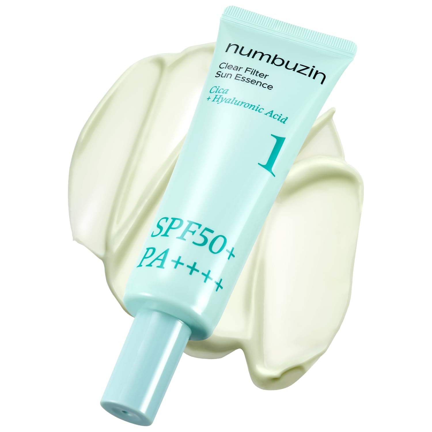 Crema de protectie solara Numbuzin Nr. 1, Filtru transparent Sun Essence, Fara ten alb, hidratant, racoritor, finisaj usor, 50 ml