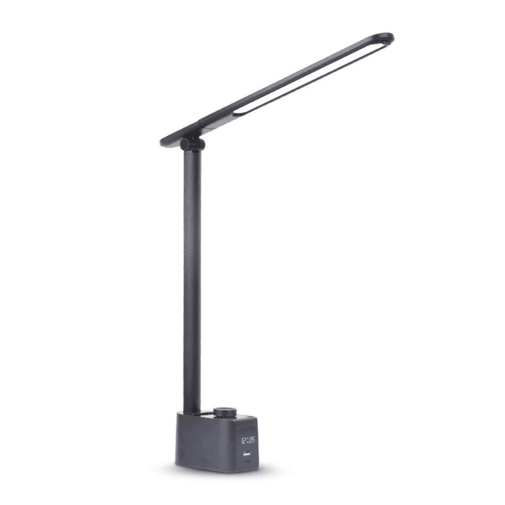 Lampa de birou cu LED Arvada® Stylus Light SML TX221012 incarcare wireless 10W telefon IOS sau Android, port USB 5V/2.1A, protectie ochi, brat flexibil reglabil 180˚ aprindere si reglare intensitate prin gesturi, pretabil office sau acasa, alba