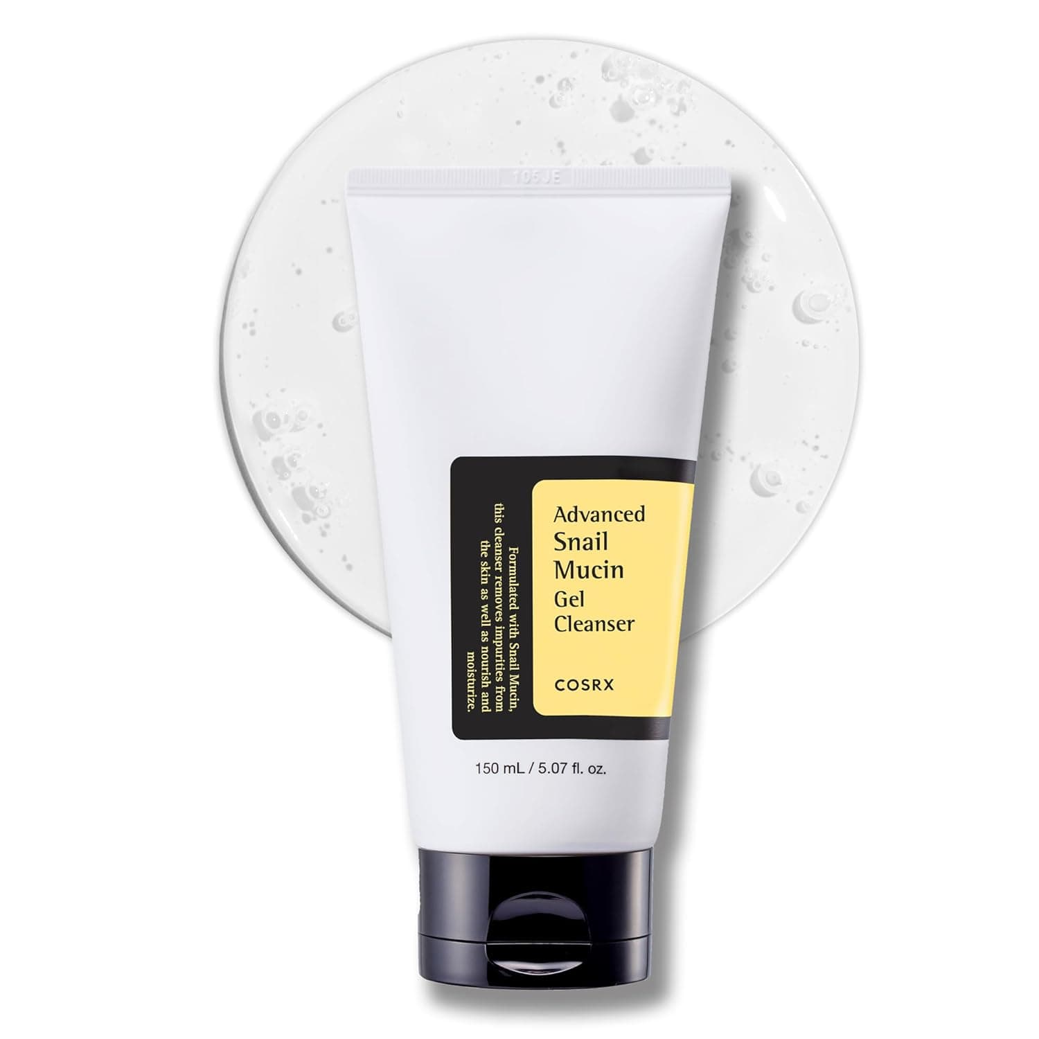COSRX Advanced Snail Mucin Gel Cleanser, 5.07 Fl Oz / 150 mL, Gel de curatare zilnic bogat pentru ten uscat si sensibil, cu mucina de melc, fara cruzime, fara parabeni, ingrijire coreeana a pielii