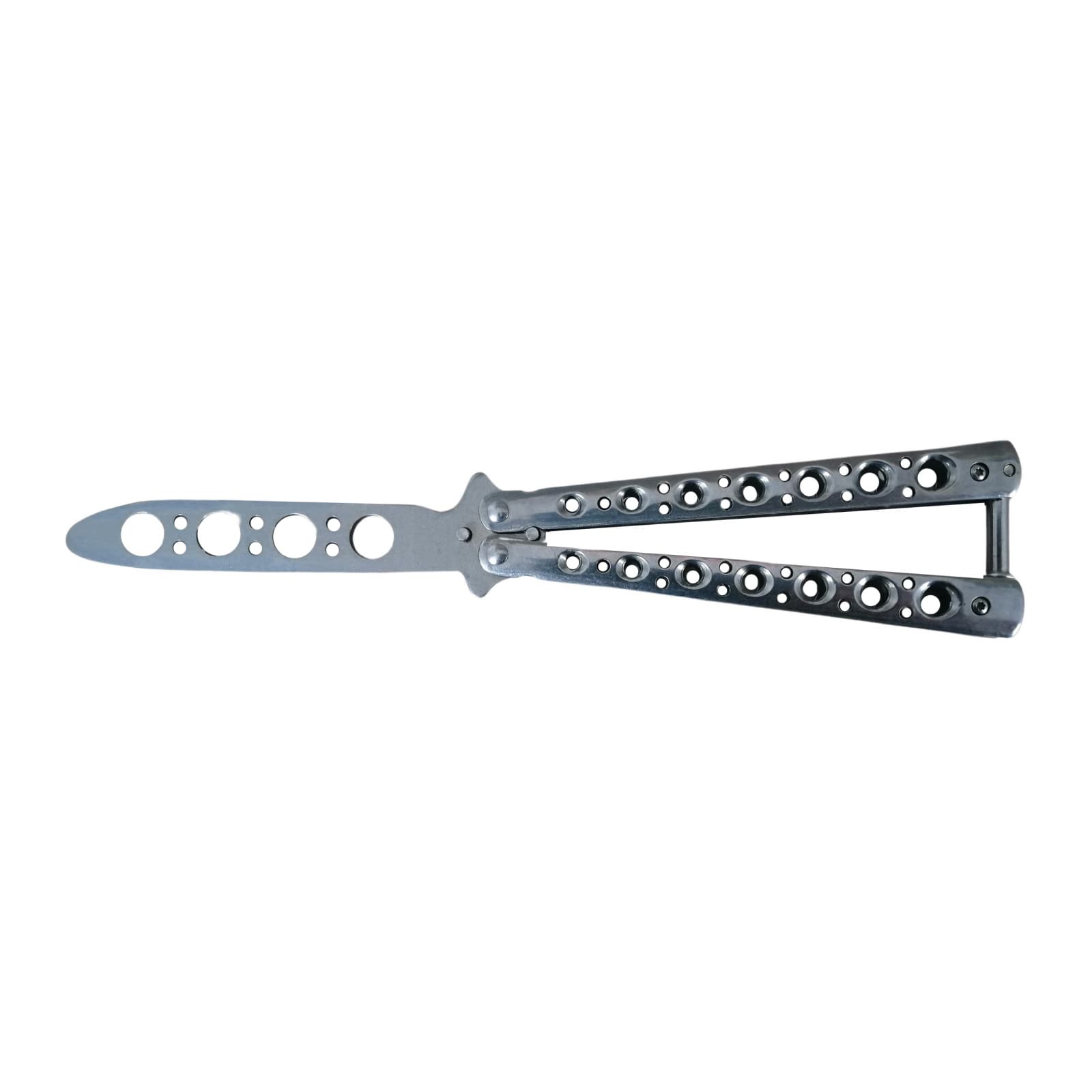 Briceag fluture DEPOX®, otel inoxidabil, Bullet Spots, 22 cm, argintiu
