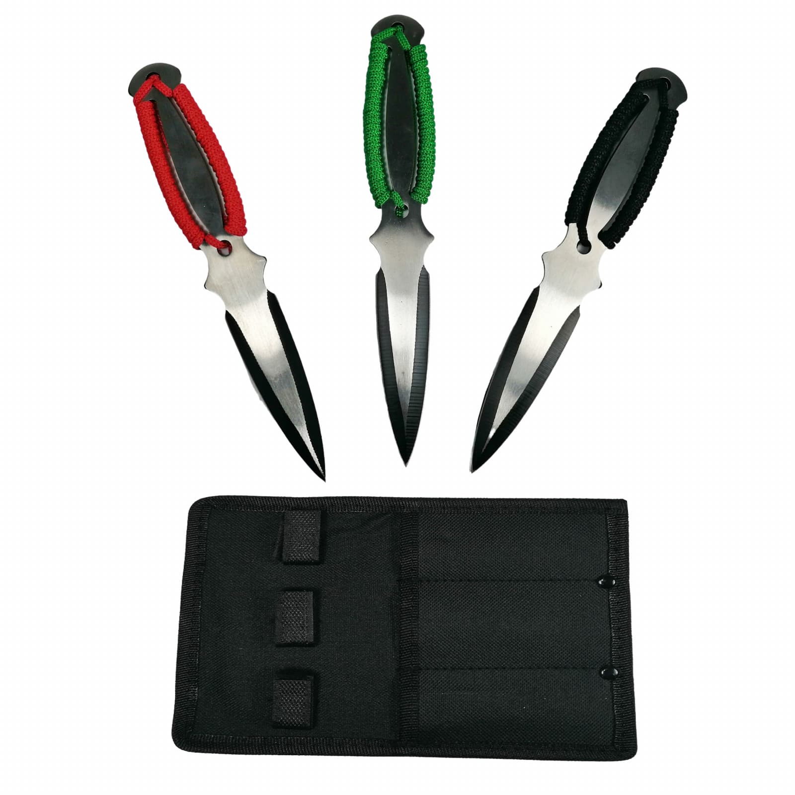 Set trei cutite de aruncat DEPOX®, Three Brothers, multicolor, otel inoxidabil, 18.5 cm