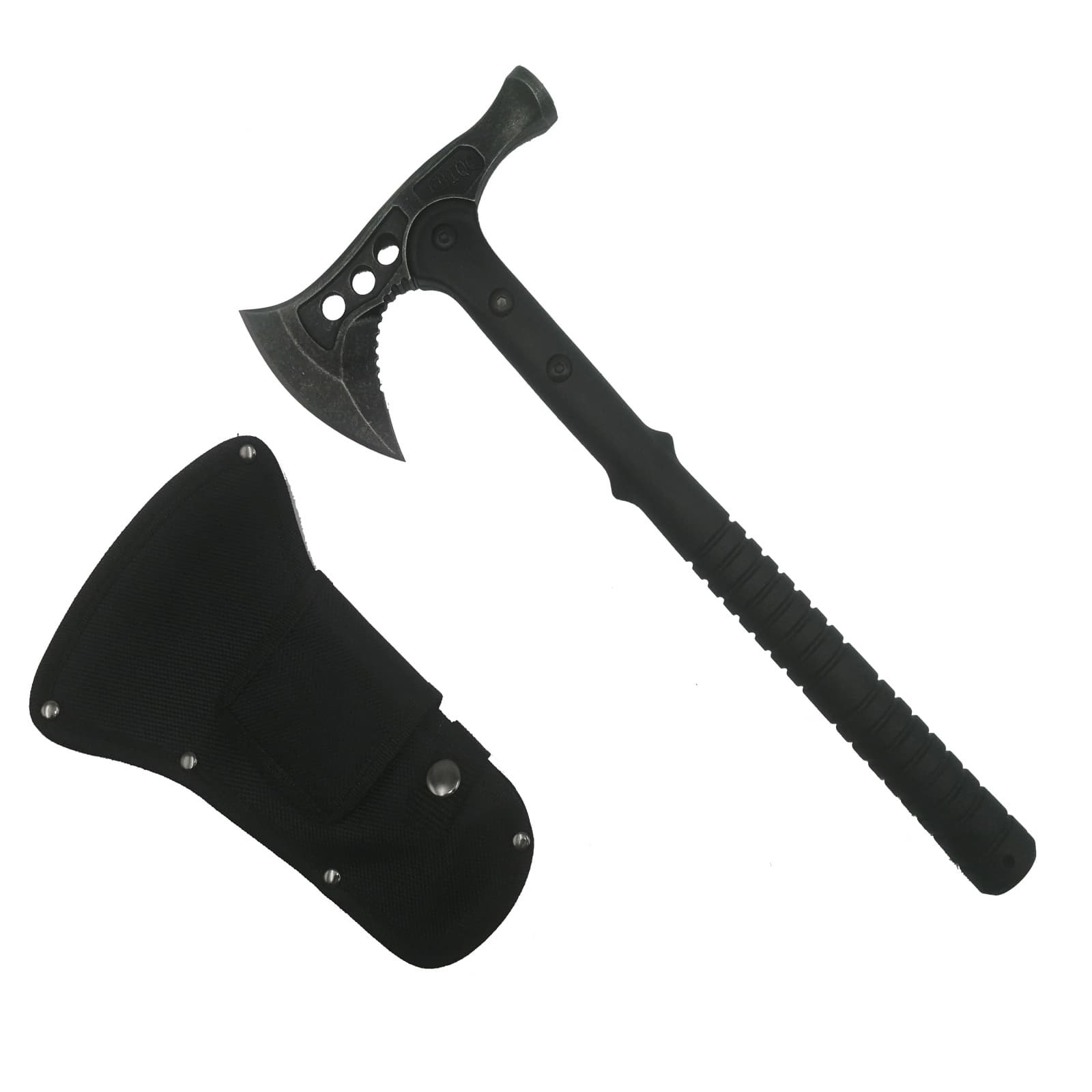 Topor Survivor DEPOX®, Hammer Fall, otel inoxidabil, negru, 39 cm, teaca inclusa