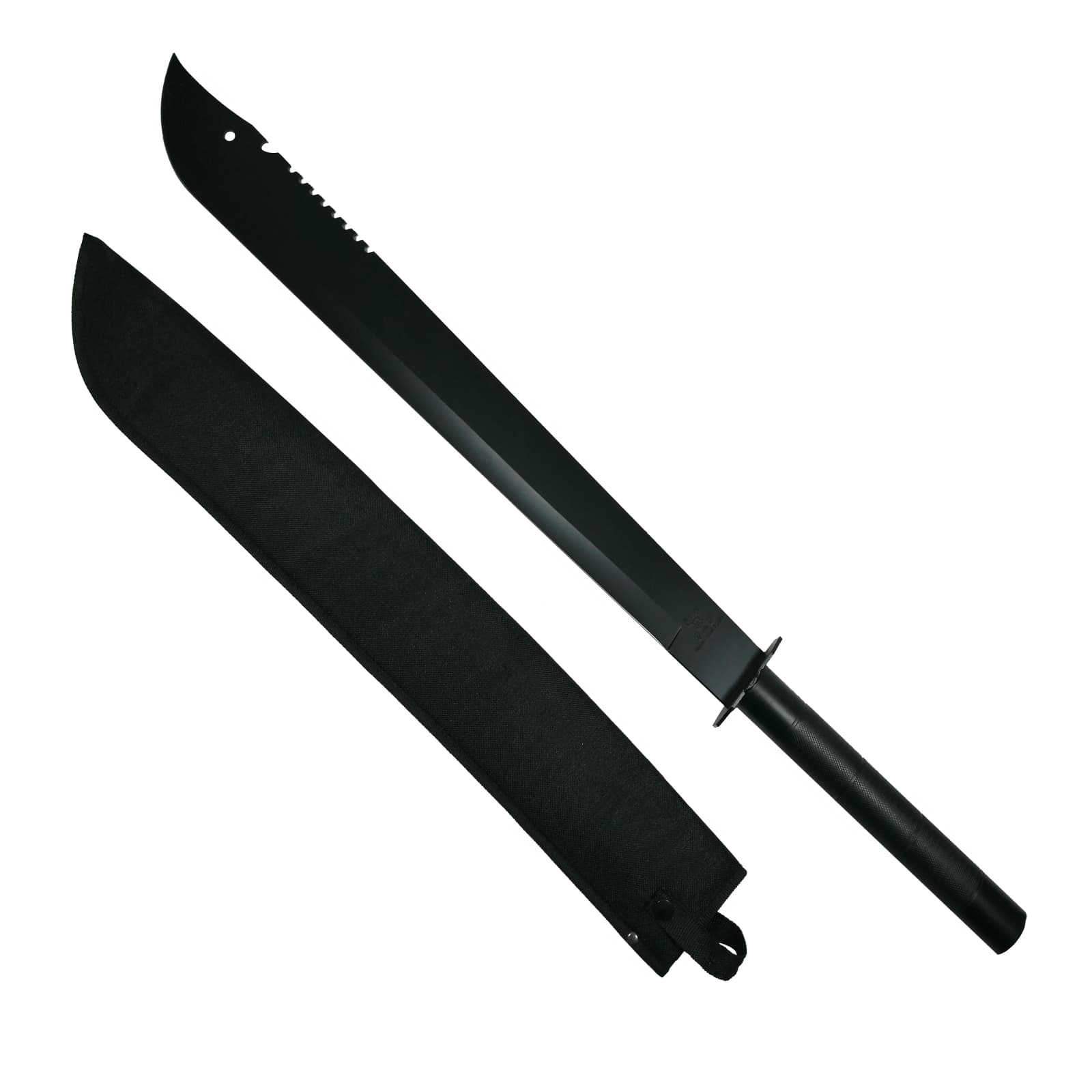 Sabie de vanatoare DEPOX®, Ninja Blade, maner metal, 83 cm, negru, teaca inclusa