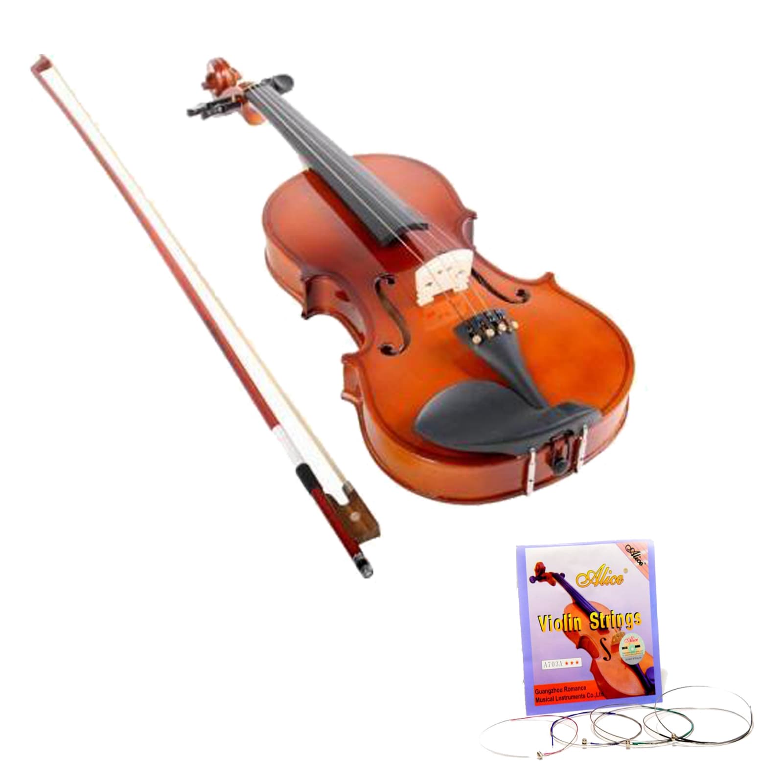 Vioara clasica din lemn 1/4 toc inclus + set corzi cadou